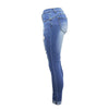 Women's High Waisted Skinny Destroyed Ripped Hole Denim Pants