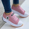 Classic White Canvas Shoes Women Sneakers Solid Lace-up Casual