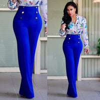 casual high waist long pants women office lady slim shirts & blouses