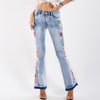 Flared And Embroidery Jeans Plus Size