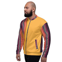 Uniquely You Mens Jacket - Edgy Retro Striped Bomber Jacket